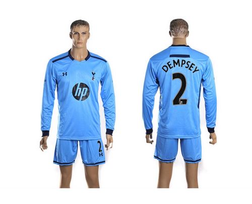 Tottenham Hotspur #2 Dempsey Blue Home Long Sleeves Soccer Club Jersey