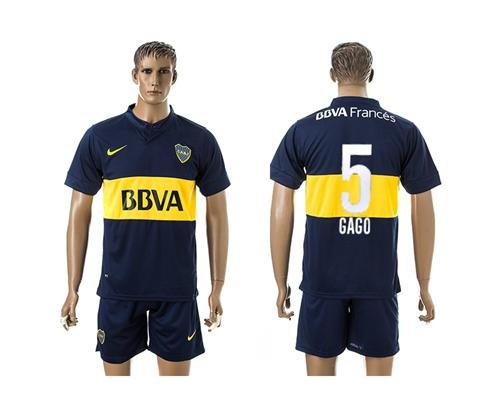 Boca Juniors #5 Gago Home Soccer Club Jersey