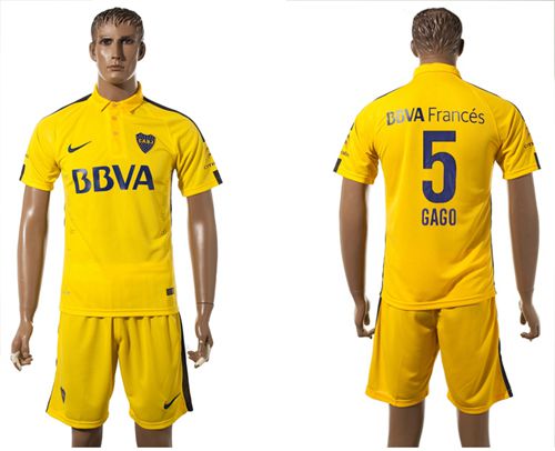 Boca Juniors #5 Gago Away Soccer Club Jersey