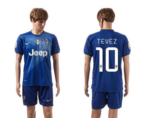 Juventus #10 Tevez Blue Away Soccer Club Jersey