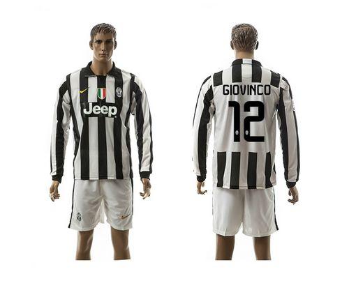 Juventus #12 Giovinco Home Long Sleeves Soccer Club Jersey