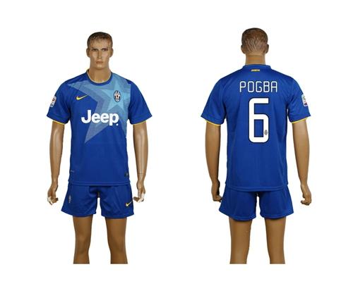 Juventus #6 Pogba Blue Away Soccer Club Jersey