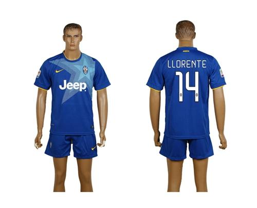 Juventus #14 Llorente Blue Away Soccer Club Jersey