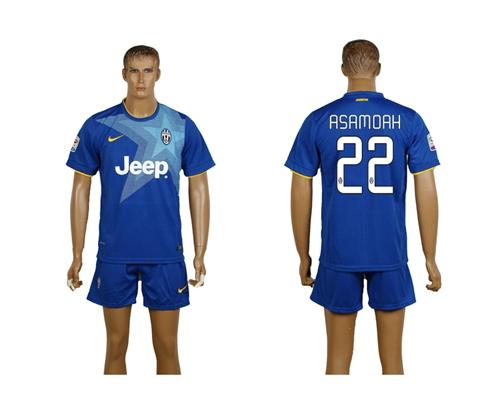 Juventus #22 Asamoah Blue Away Soccer Club Jersey