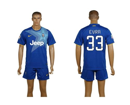 Juventus #33 Evra Blue Away Soccer Club Jersey