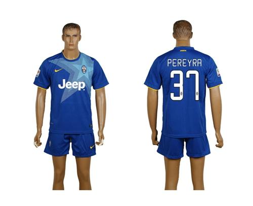 Juventus #37 Pereyra Blue Away Soccer Club Jersey