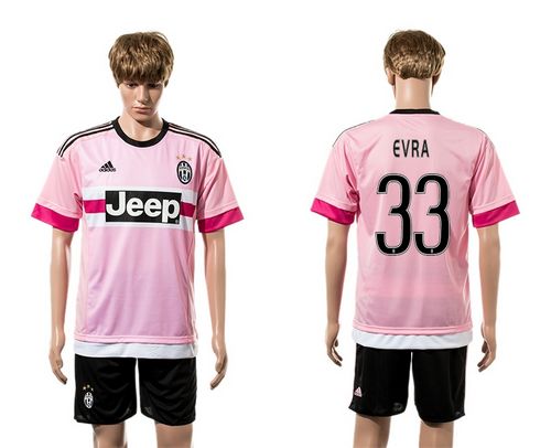Juventus #33 Evra Pink Soccer Club Jersey