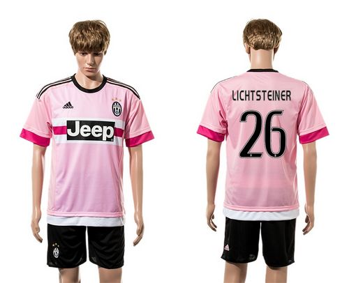 Juventus #26 Lichtsteiner Pink Soccer Club Jersey