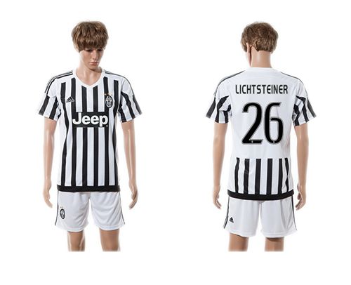 Juventus #26 Lichtsteiner Home Soccer Club Jersey
