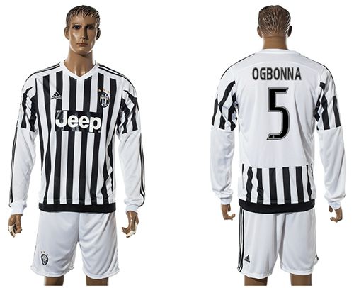 Juventus #5 Ogbonna Home Long Sleeves Soccer Club Jersey