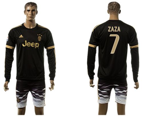 Juventus #7 Zaza SEC Away Long Sleeves Soccer Club Jersey