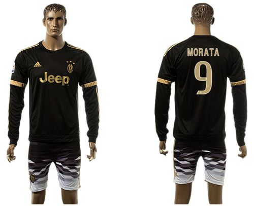 Juventus #9 Morata SEC Away Long Sleeves Soccer Club Jersey