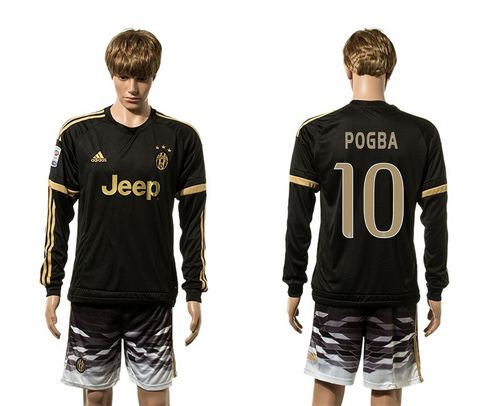 Juventus #10 Pogba SEC Away Long Sleeves Soccer Club Jersey