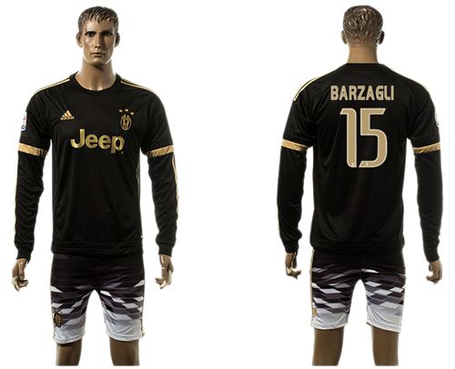 Juventus #15 Barzagli SEC Away Long Sleeves Soccer Club Jersey