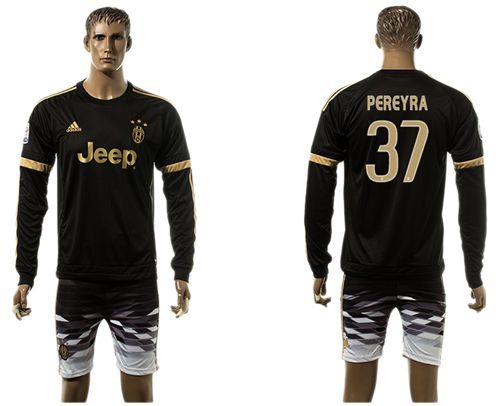 Juventus #37 Pereyra SEC Away Long Sleeves Soccer Club Jersey