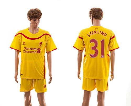 Liverpool #31 Sterling Yellow Away Soccer Club Jersey