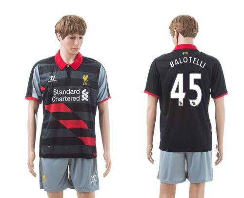Liverpool #45 Balotelli Black Away Soccer Club Jersey