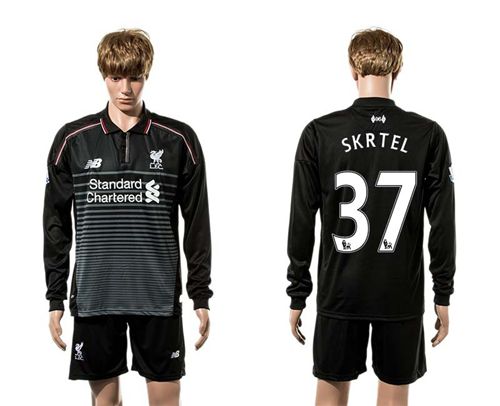 Liverpool #37 Skrtel SEC Away Long Sleeves Soccer Club Jersey