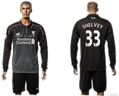 Liverpool #33 Shelvey SEC Away Long Sleeves Soccer Club Jersey