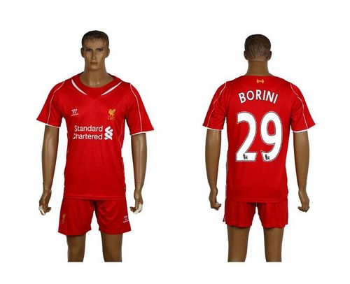 Liverpool #29 Borini Red Home Soccer Club Jersey