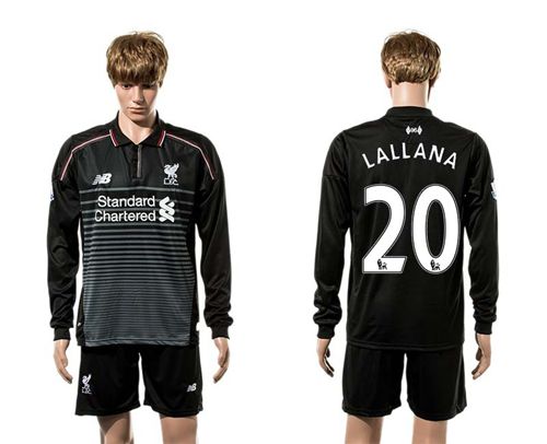 Liverpool #20 Lallana SEC Away Long Sleeves Soccer Club Jersey