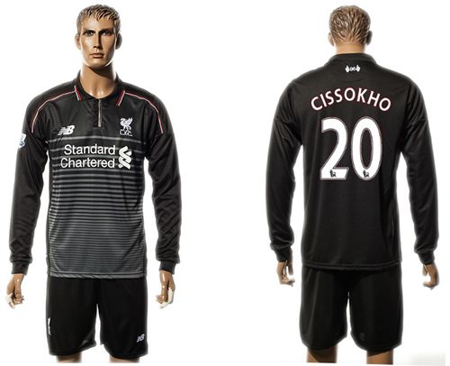 Liverpool #20 Cissokho SEC Away Long Sleeves Soccer Club Jersey