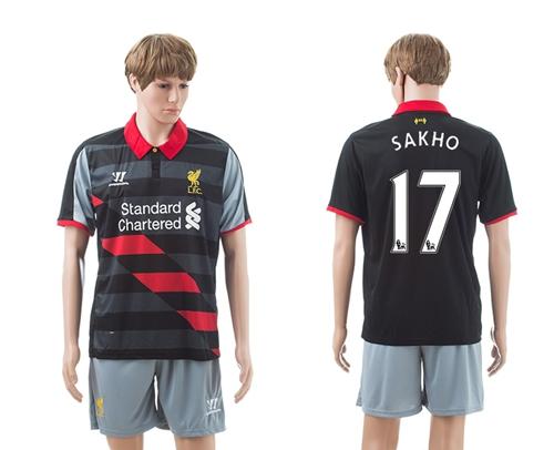 Liverpool #17 Sakho Black Away Soccer Club Jersey