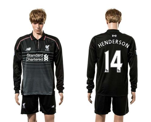 Liverpool #14 Henderson SEC Away Long Sleeves Soccer Club Jersey