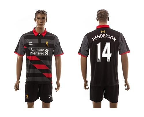 Liverpool #14 Henderson Black/Black Shorts Away Soccer Club Jersey