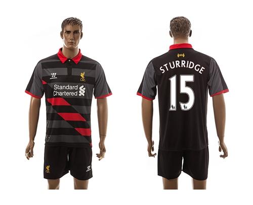Liverpool #15 Sturridge Black/Black Shorts Away Soccer Club Jersey