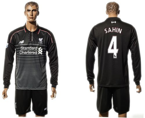 Liverpool #4 Sahin SEC Away Long Sleeves Soccer Club Jersey