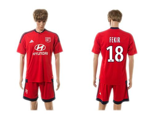 Lyon #18 Fekir Away Soccer Club Jersey