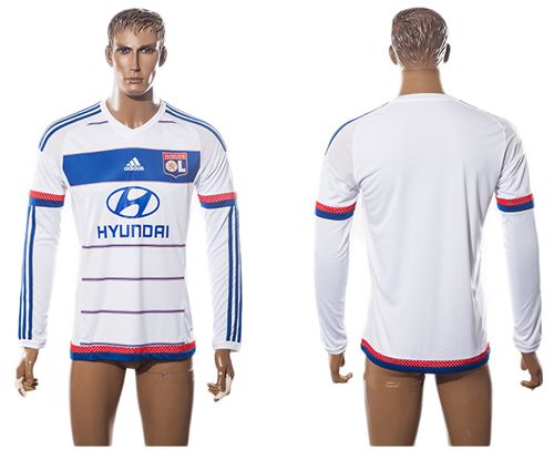 Lyon Blank Home Long Sleeves Soccer Club Jersey