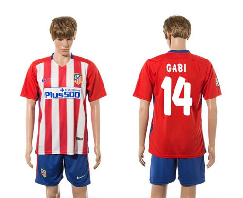 Atletico Madrid #14 Gabi Home Soccer Club Jersey