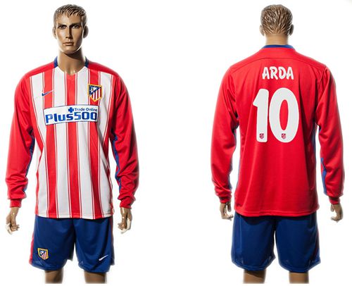 Atletico Madrid #10 Arda Home Long Sleeves Soccer Club Jersey