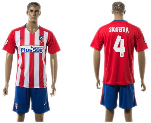 Atletico Madrid #4 Siqueira Home Soccer Club Jersey