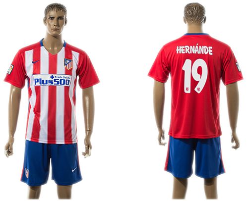 Atletico Madrid #19 Hernande Home Soccer Club Jersey