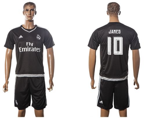 Real Madrid #10 James Black Goalkeeper Soccer Club Jersey