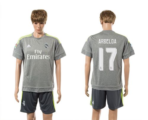 Real Madrid #17 Arbeloa Away (Dark Grey Shorts) Soccer Club Jersey
