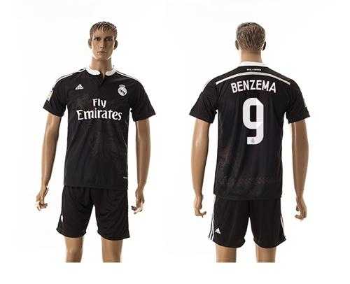 Real Madrid #9 Benzema Grey Soccer Club Jersey