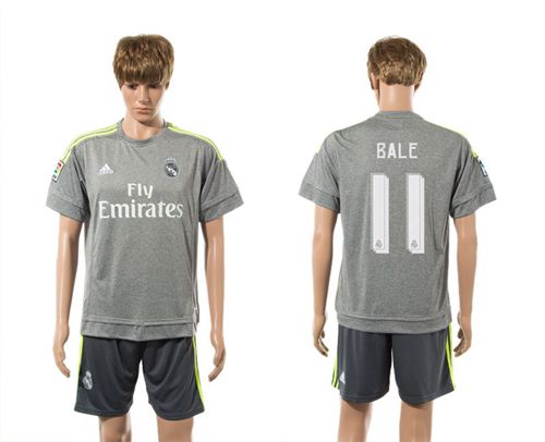 Real Madrid #11 Bale Away (Dark Grey Shorts) Soccer Club Jersey