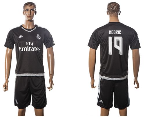 Real Madrid #19 Modric Black Goalkeeper Soccer Club Jersey