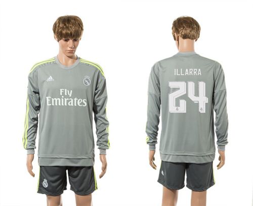 Real Madrid #24 Illarra Away Long Sleeves Soccer Club Jersey
