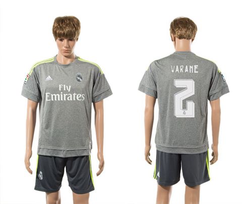 Real Madrid #2 Varane Away (Dark Grey Shorts) Soccer Club Jersey