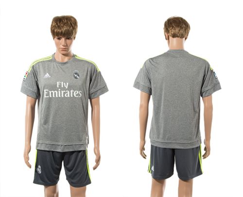 Real Madrid Blank Away (Dark Grey Shorts) Soccer Club Jersey