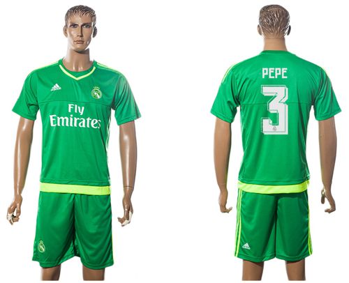 Real Madrid #3 Pepe Green Goalkeeper Soccer Club Jersey