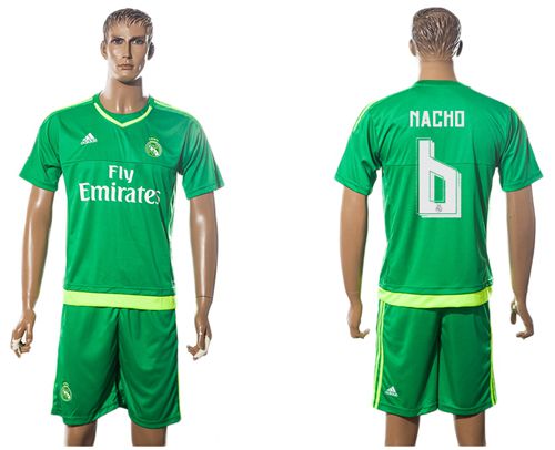 Real Madrid #6 Nacho Green Goalkeeper Soccer Club Jersey