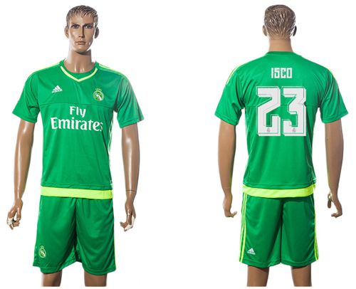 Real Madrid #23 Isco Green Goalkeeper Soccer Club Jersey