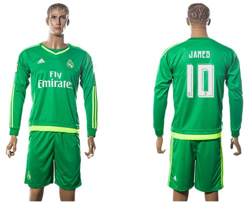 Real Madrid #10 James Green Goalkeeper Long Sleeves Soccer Club Jersey