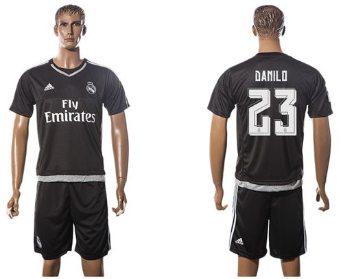 Real Madrid #23 Danilo Black Goalkeeper Soccer Club Jersey